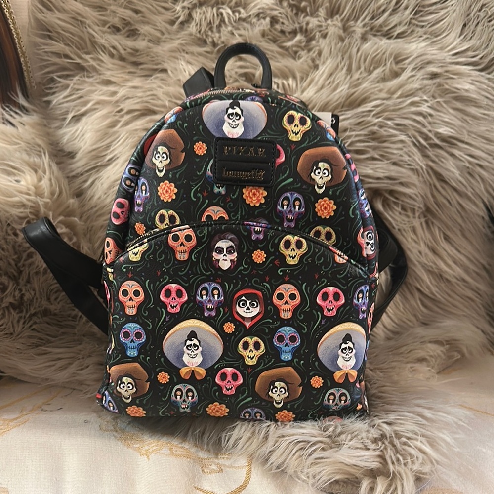 Loungefly Pixar Disney CoCo Skull Pattern Backpack